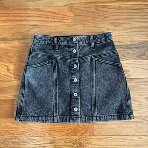 Abercrombie Womens S Natural Rise Acid Wash Skirt Black Y2K Mini Casual